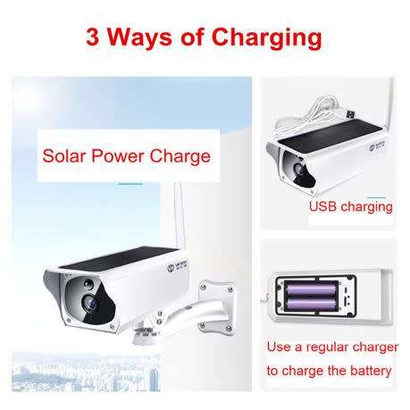WIFI SOLAR SECURITY SURVEILLANCE CAMERA ,NEVER RUNS OUT OF POWER - RECHARGE ITSELF EVERYDAY !!