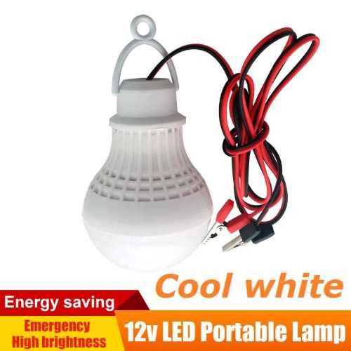 12V LED 5W HQ GLOBE-DAYLIGHT HIGH BRIGHTNESS COOL WHITE-LED LIGHT WITH BATTERY CONNECTING LEADS
