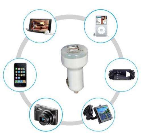 Twin Ports 12v/24v Input USB Car Charger - 5v - 2000mah Output