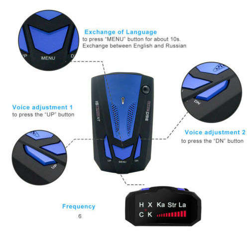 Radar and Laser Detectors - 360 Car Camera Blue V7 Testing System Cobra 16 Band 360 Laser Radar