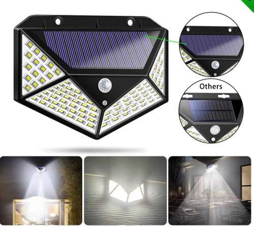 100 LED Solar Wall Lamp / 1000 LM / WALKWAY LIGHTS / GARDEN LIGHTS / CAMPING LIGHTS