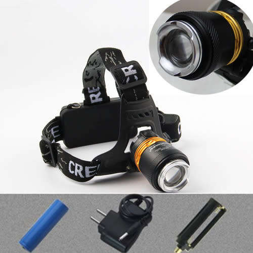 2000LM LED HEADLAMP/TORCHandHEAD STRAP-2XRECHARGABLE 18650 BATTERIES INCLUDED-ADJUSTABLE FOCUS