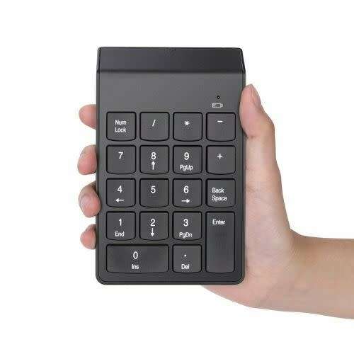 Wireless Numeric Keypad - Cordless Number Keyboard Pad - 18 Keys  - 2.4G - Battery Included