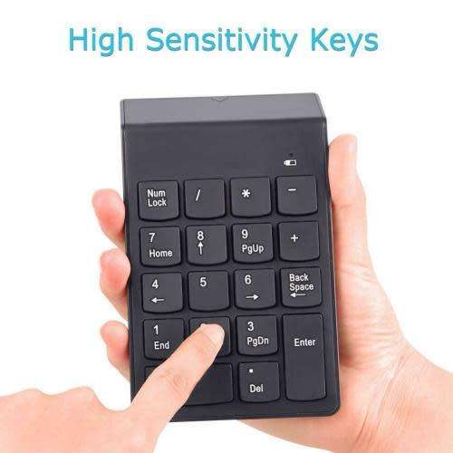 Wireless Numeric Keypad - Cordless Number Keyboard Pad - 18 Keys  - 2.4G - Battery Included