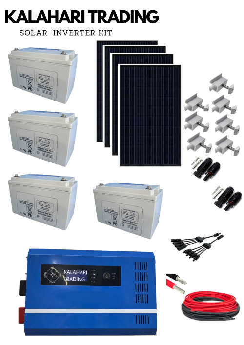 SOLAR 48V 5KVA/5000VA PURE SINEWAVE HYBRID INVERTER,4X200AH BATTERIES,4 X 260W SOLAR PANELS