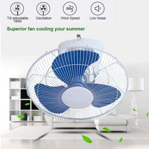 41cm 12v Orbit Ceiling Fan-12v DC INPUT-Can work directly of 20w to 50w solar panel during the day