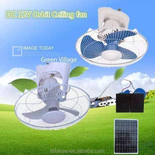 41cm 12v Orbit Ceiling Fan-12v DC INPUT-Can work directly of 20w to 50w solar panel during the day