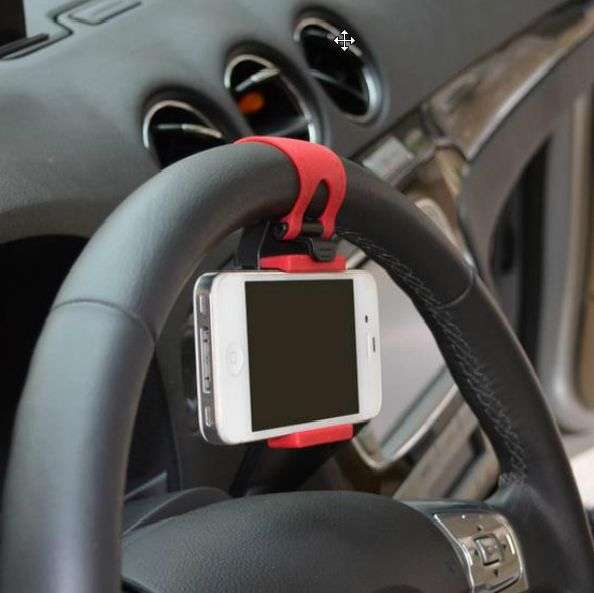 Universal Car Steering Wheel Holder for Cell Phones etc.
