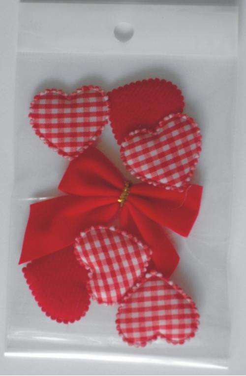 Fabric Bow and Hearts