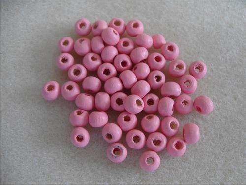 Light Pink 6mm Wooden Beads x 60's