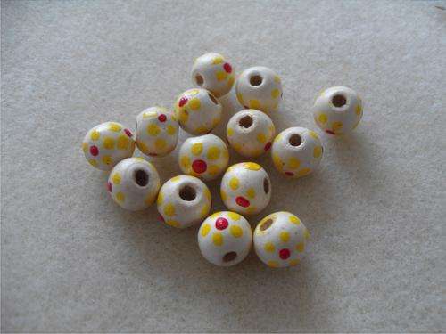 10mm Painted Wooden Beads - 15's