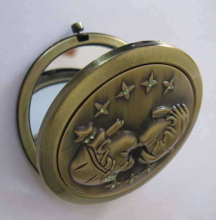 Compact Mirror - Embossed First Kiss