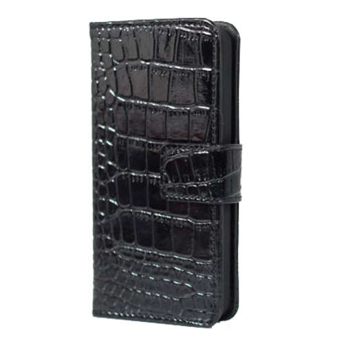 Black Crocodile Embossed Wallet Cellphone Case Cellphone Cover For Apple Iphone 5 5s