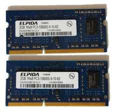 4GB RAM - 2 x Elpida Apple iMac RAM 2GB 1Rx8 PC3-10600S-9-10-B2
