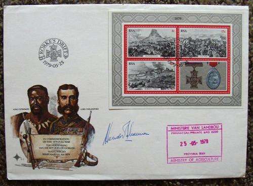 BATTLE OF AMAJUBA ORIGINALLY SIGNED BY PAST MINISTER HENDRIK SCHOEMAN