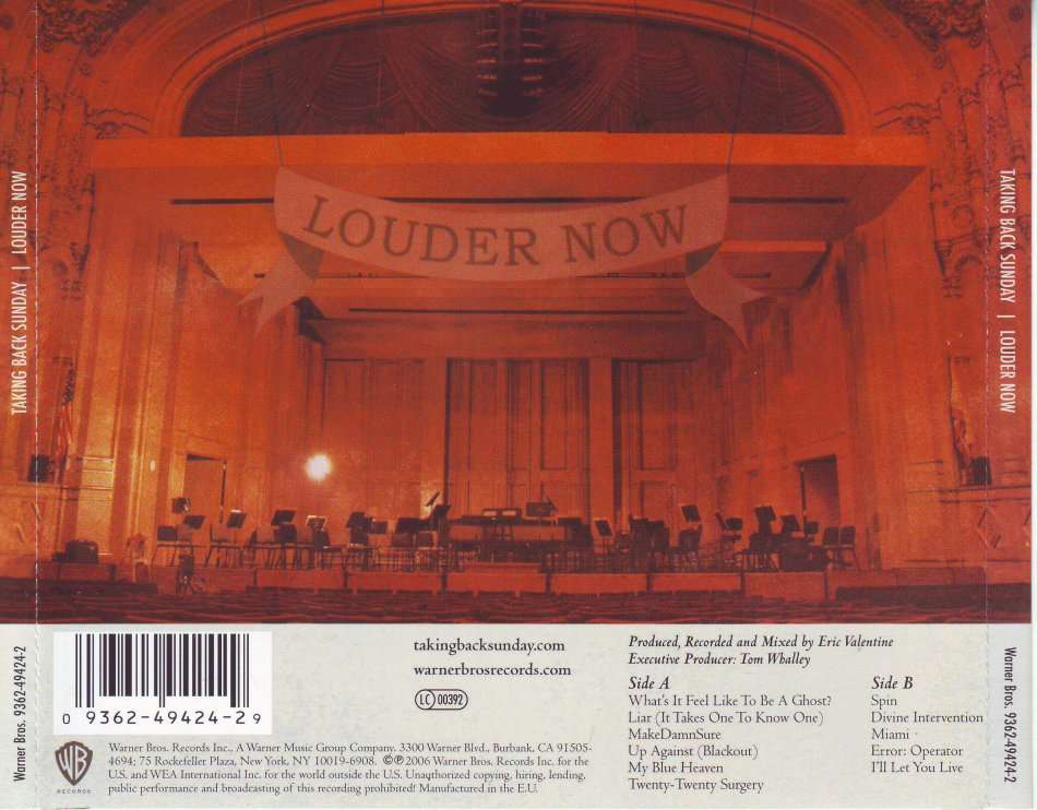 TAKING BACK SUNDAY - Louder now (CD) 9362-49424-2 NM