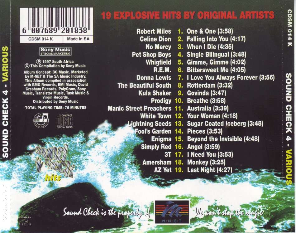 SOUND CHECK 4 - Compilation (CD) CDSM 014 K NM (FREE BULK SHIPPING)