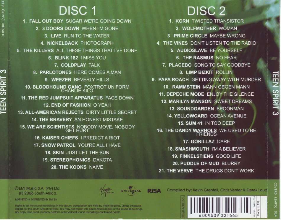 TEEN SPIRIT 3 - Compilation (double CD) CDVIRD (SWFD) 814   (FREE BULK SHIPPING)