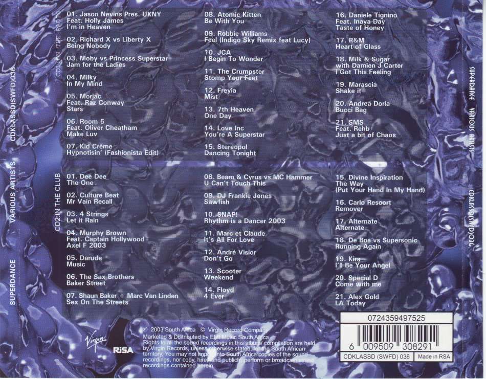 SUPER DANCE - Compilation (double CD) CDKLASSD (SWFD) 036 (R25 SALE)