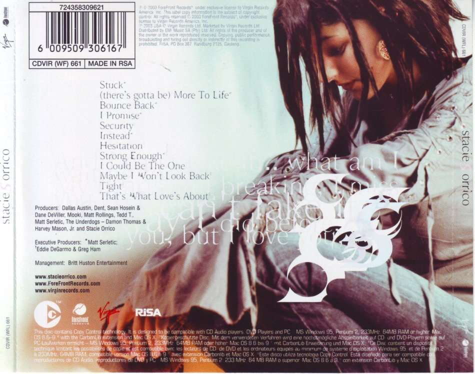 STACIE ORRICO - Stacie Orrico CDVIR (WFL) 661  (FREE BULK SHIPPING)