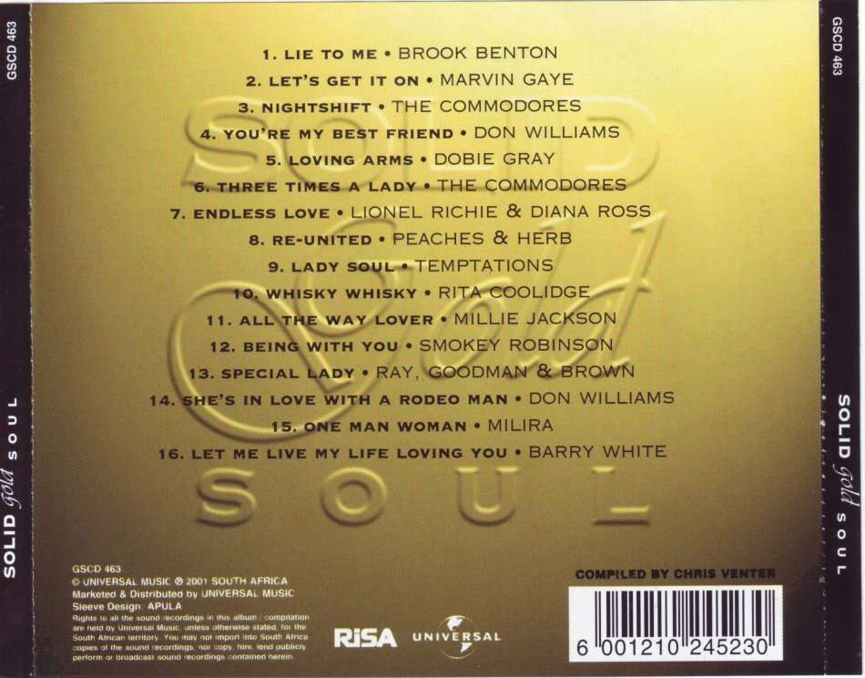SOLID GOLD SOUL - Compilation GSCD 463 (FREE BULK SHIPPING)