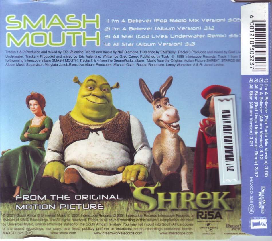 SMASH MOUTH - I`m a believer (CD single) MAXCD 325 EX