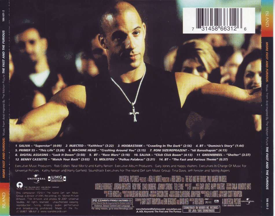 MORE FAST AND FURIOUS -  Music from the motion picture (CD)  586 631-2 NM