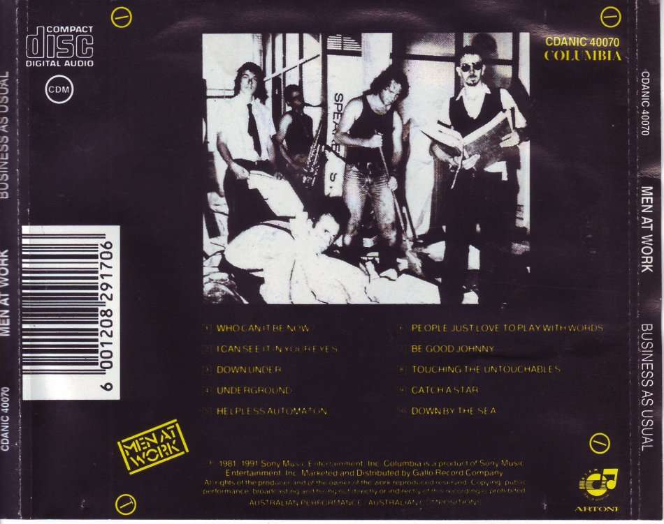 MEN AT WORK - Business as usual CDANIC 40070 (FREE BULK SHIPPING)