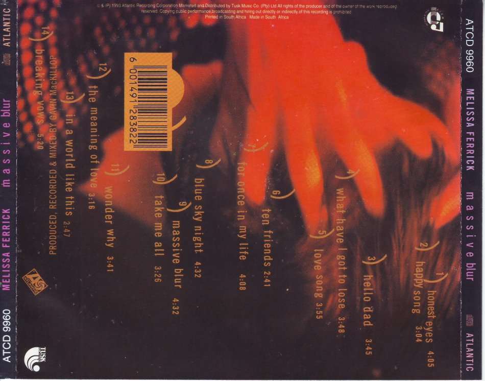 MELISSA FERRICK - Massive blur (CD) ATCD 9960 EX (R25 SALE)