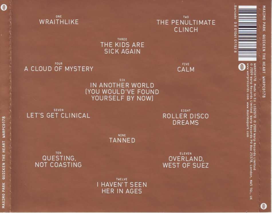 MAXIMO PARK - Quicken the heart (CD) WARPCD 178  NM