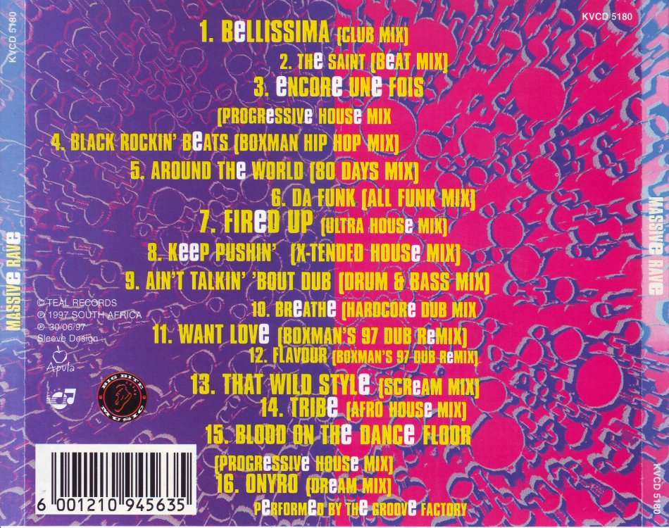 MASSIVE RAVE - Compilation (CD) KVCD 5180 NM