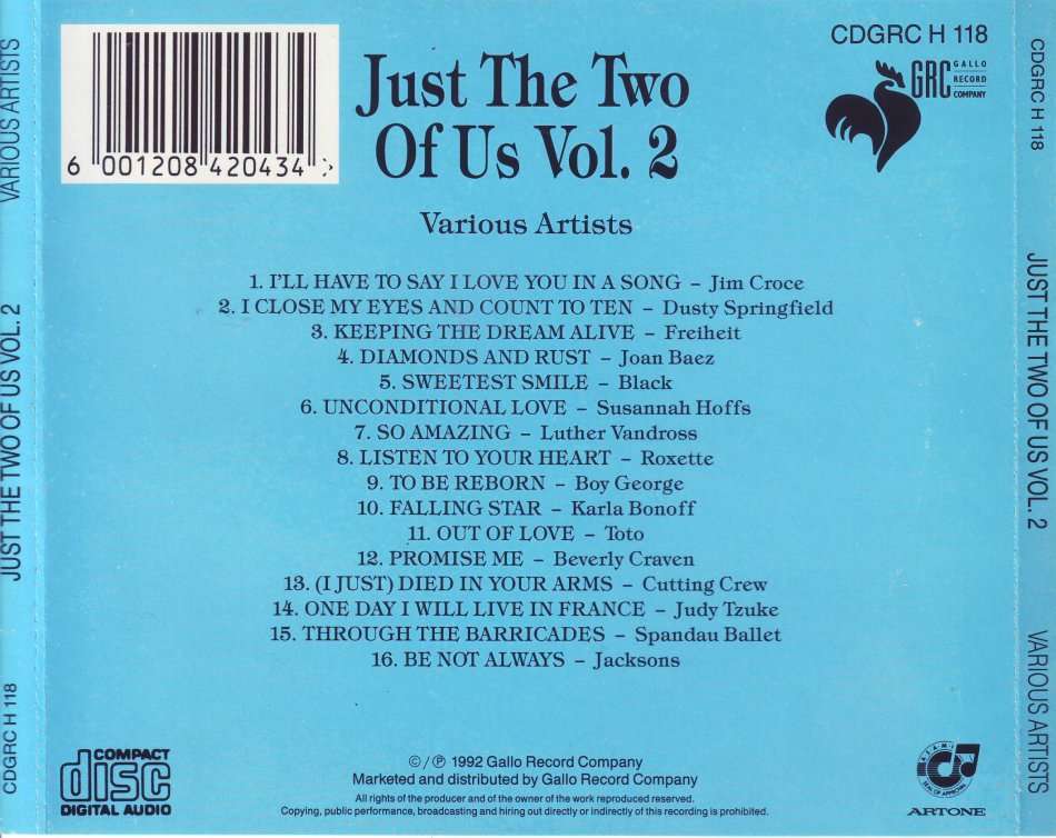 JUST THE TWO OF US VOL.2 - Compilation (CD) CDGRC H 118 EX