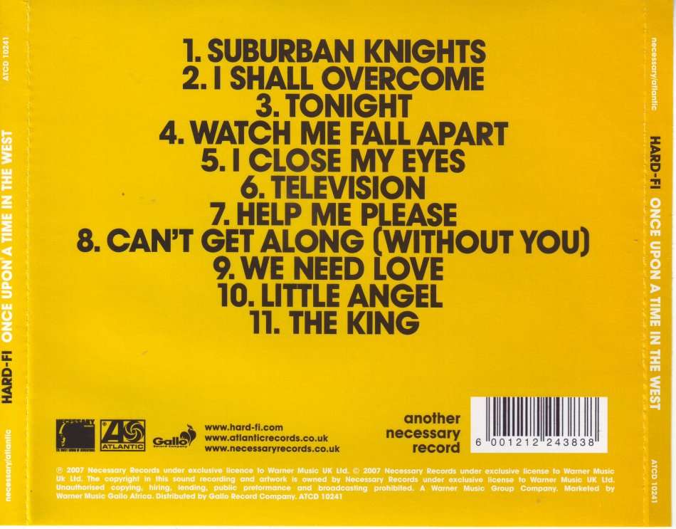 HARD-FI - Once upon a time in the west  (CD) ATCD 10241 NM (FREE BULK SHIPPING)