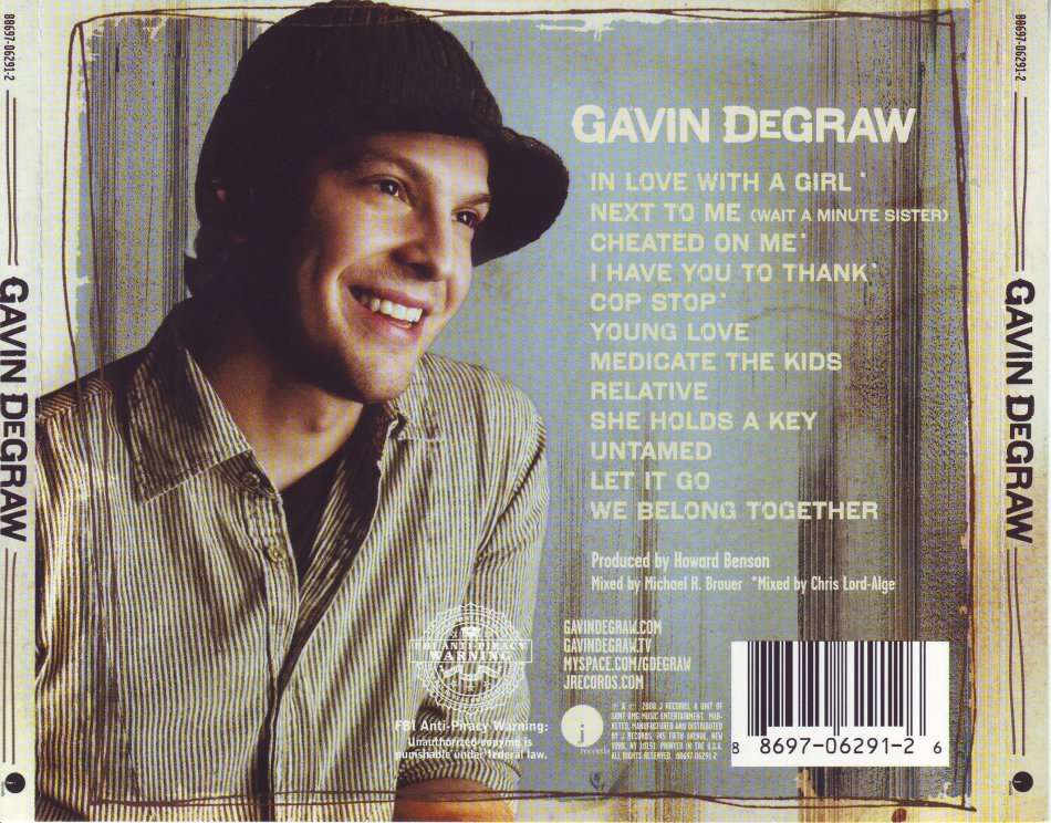 GAVIN DEGRAW - Gavin Degraw 88697-06291-2 EX