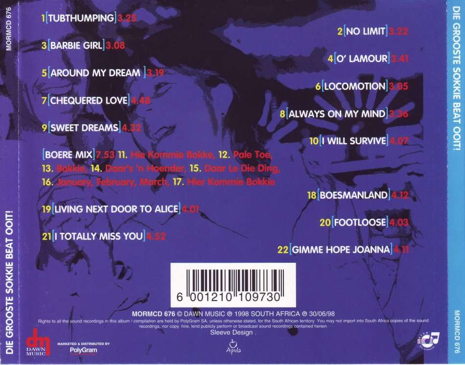 DIE GROOTSTE SOKKIE BEAT... OOIT MORMCD 676 (FREE BULK SHIPPING)