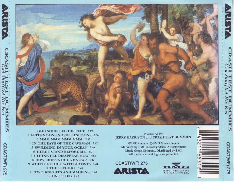 CRASH TEST DUMMIES - God shuffled his feet (CD) CDAST (WF) 275 NM- (FREE BULK SHIPPING)