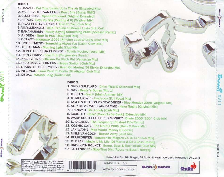 BUMP 17 - Compilation (double CD) CDRPM 1914  (FREE BULK SHIPPING)