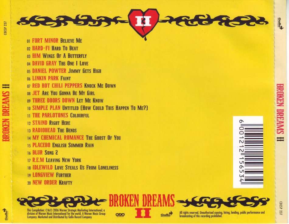 BROKEN DREAMS II - Compilation CDESP 237  (FREE BULK SHIPPING)