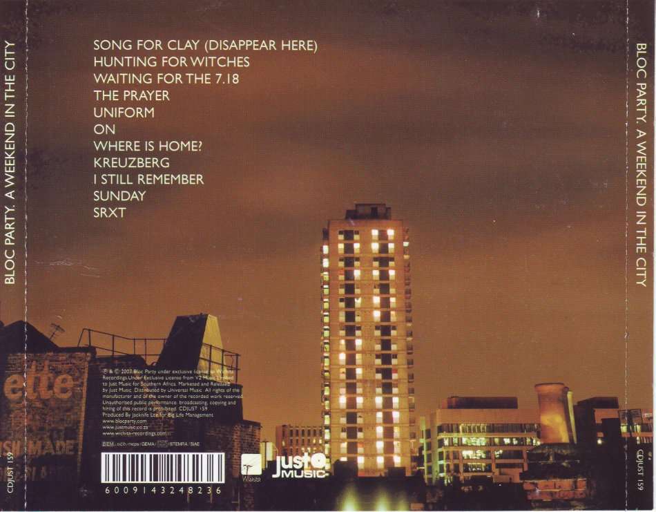 BLOC PARTY - A weekend in the city (CD) CDJUST 159 NM (FREE BULK SHIPPING)