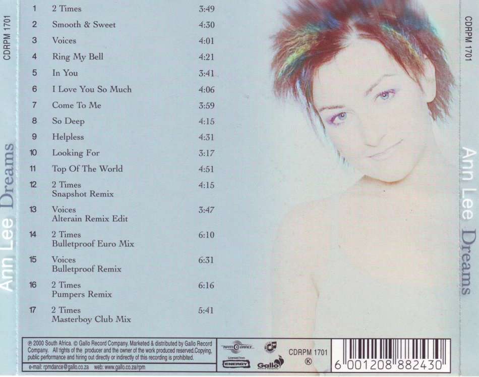 ANN LEE - Dreams CDRPM 1701 K (FREE BULK SHIPPING)