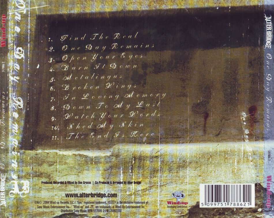 ALTER BRIDGE - One day remains 517886 2   (FREE BULK SHIPPING)