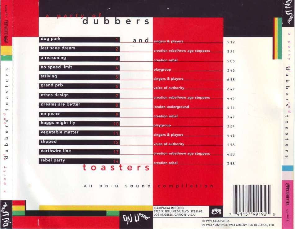 A PARTY OF DUBBERS AND TOASTERS   Compilation ( writing on disc) clp-9919 (Cleopatra) (FREE BULK SHI
