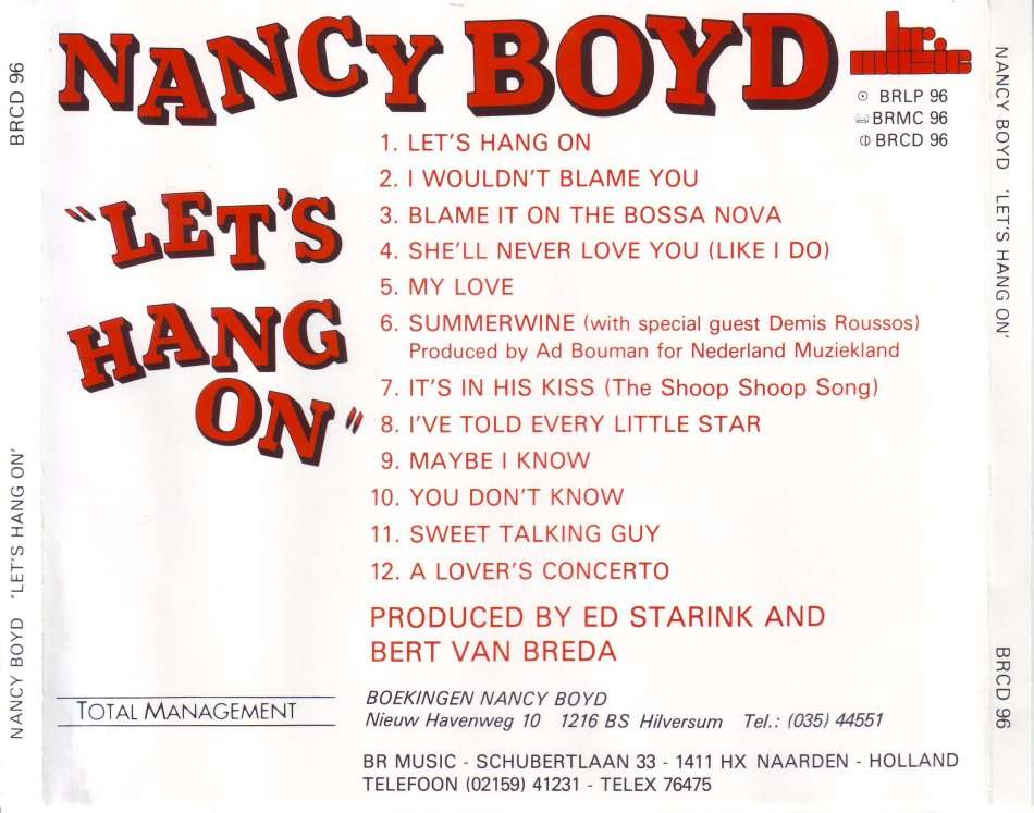 NANCY BOYD & THE CAPPELLO`S - Let`s hang on (CD) BRCD 96 NM