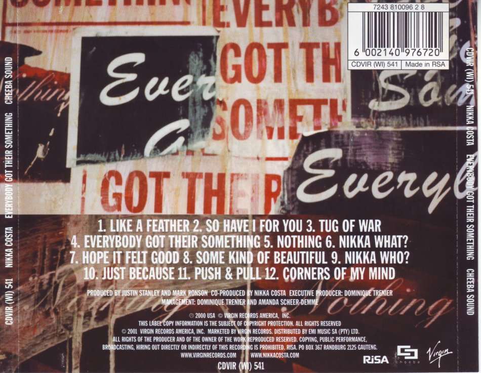 NIKKA COSTA -  Everybody got their Something (CD) CDVIR (WI) 541 EX (R25 SALE)