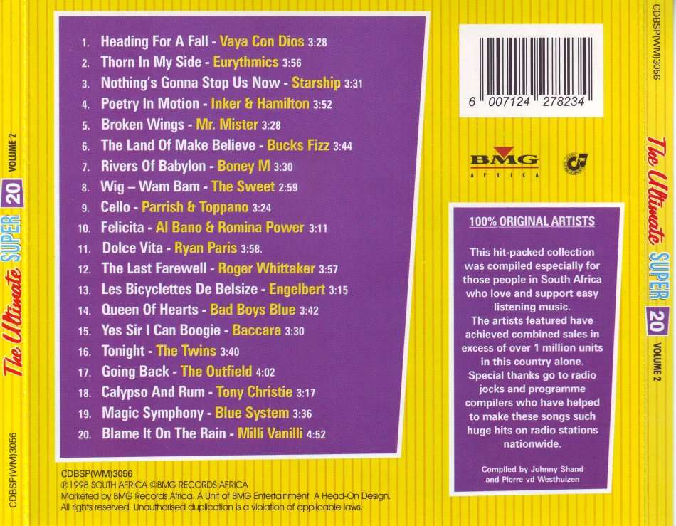 THE ULTIMATE SUPER 20 - Volume 2 CDBSP (WM) 3056 (FREE BULK SHIPPING)