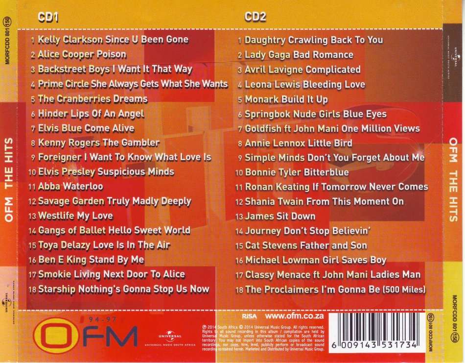 OFM THE HITS - Compilation (double CD) MORFCDD 801 (FREE BULK SHIPPING)