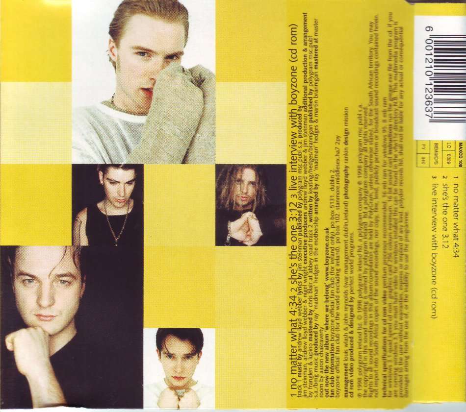 BOYZONE - No matter what (CD single) MAXCD 108 NM