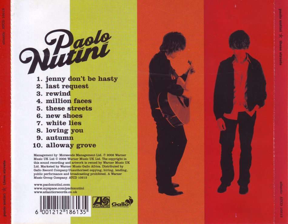 PAOLO NUTINI - These streets (CD) ATCD 10212 NM