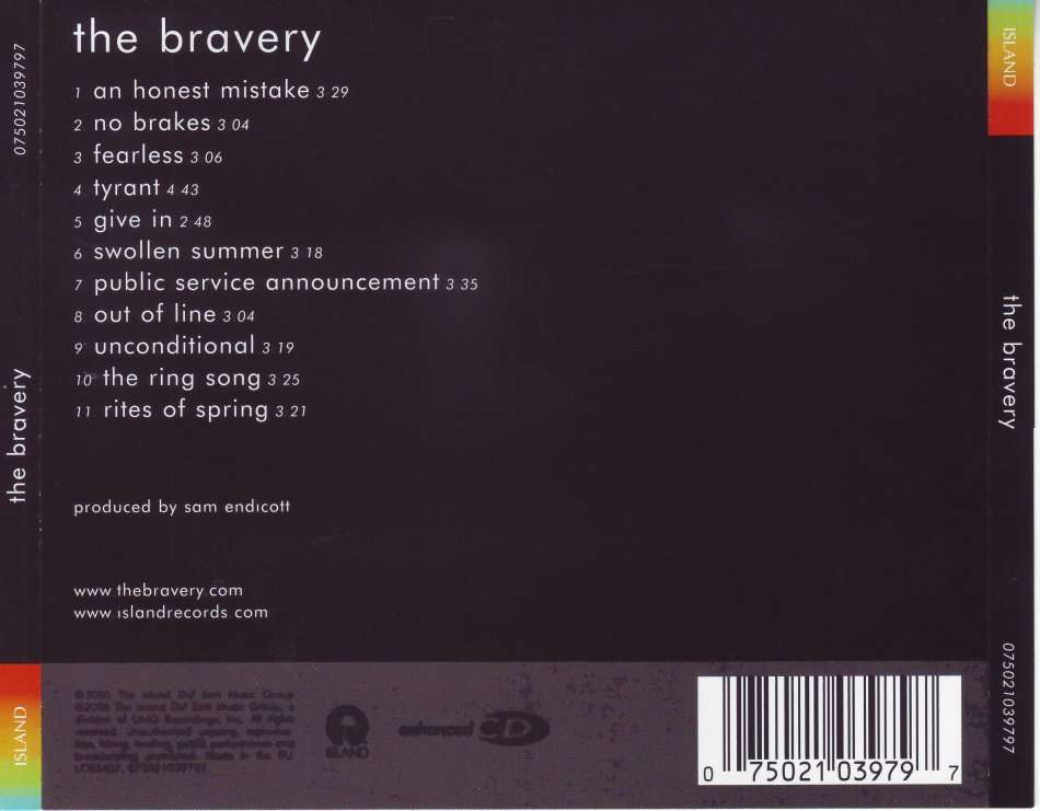 THE BRAVERY - The bravery (CD)  075021039797 NM (FREE BULK SHIPPING)