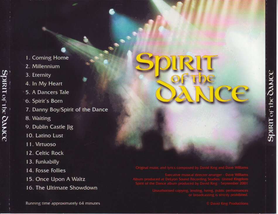SPIRIT OF THE DANCE - Music from the smash hit dance spectacular (CD) SOTD01 EX